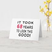 68年の誕生日デザイン カード (黄色い花)