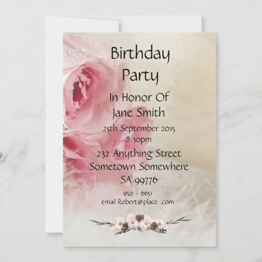 68年の誕生日パーティーの招待 招待状 (裏面)