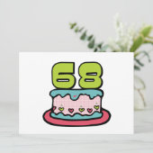 68歳お誕生日ケーキ カード (スタンド正面)