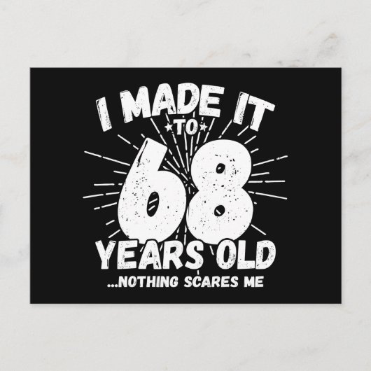 68歳の皮肉なミーム 面白い68歳の誕生日 ポストカード (正面)