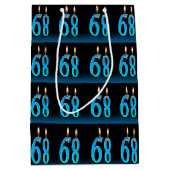 68歳の誕生日と目の玉ろうそく ミディアムペーパーバッグ (正面)