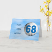 68歳の誕生日ゴルフカード カード (黄色い花)