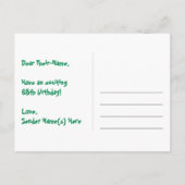 68歳の誕生日 – 楽しい花火模様 + 虹 68 ポストカード (裏面)