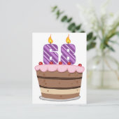 68歳オンお誕生日ケーキ ポストカード (スタンド正面)