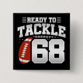 68歳タックルサッカーパーティー68誕生日 缶バッジ (正面)