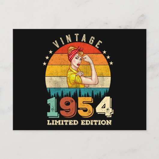 68歳女性の誕生日 1954 ヴィンテージ 68回目の誕生日 ポストカード (正面)