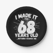 68歳皮肉ミームおもしろい68誕生日 ペーパープレート (正面)