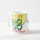 68歳。WTF?どうしたんだ!コーヒーマグ コーヒーマグカップ (正面左)