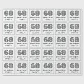 68番目の誕生日:インスパイアアールデコスタイル「68」 +名前 ラッピングペーパー (フラット)