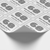 68番目の誕生日:インスパイアアールデコスタイル「68」 +名前 ラッピングペーパー (角)