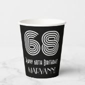 68番目の誕生日—インスパイアアールデコ検索「68」 +名前 紙コップ (正面)