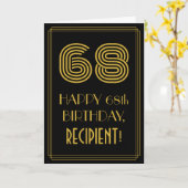 68番目の誕生日:インスパイアアールデコ検索"68" & Name カード (黄色い花)