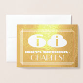 68番目の誕生日:名前+アールデコインスパイア「68」を見る 箔カード (封筒付き正面)
