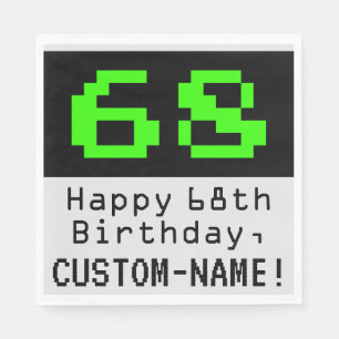 68番目の誕生日- Nerdy / オタク系のスタイル"68" & Name スタンダードランチョンナプキン