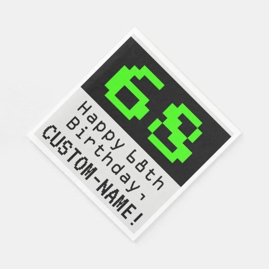 68番目の誕生日- Nerdy / オタク系のスタイル"68" & Name スタンダードランチョンナプキン (角)