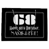 68誕生日インスパイア～アールデコルック"68" +名前 ラージペーパーバッグ (裏面)