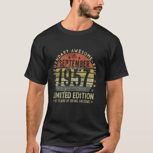 68誕生日ギフトヴィンテージ1957年9月68年 Tシャツ (正面)