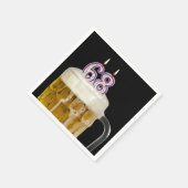 68誕生日ビアオンブラック スタンダードカクテルナプキン (角)