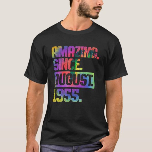 68誕生日絞り染めアメージング1955 68威厳がある年以来 Tシャツ (正面)