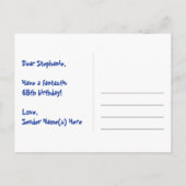 68誕生日:おもしろいハートパターン,レインボー68 ポストカード (裏面)