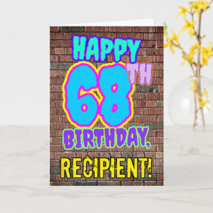 68誕生日-おもしろい、アーバングラフィティインスパイアルック カード