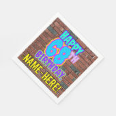 68誕生日~おもしろい、アーバングラフィティインスパイアルック スタンダードランチョンナプキン (角)