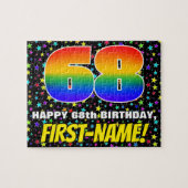 68誕生日:おもしろい、カラフル星野パターン ジグソーパズル (横)