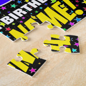 68誕生日:おもしろい、カラフル星野パターン ジグソーパズル (側面)