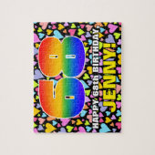 68誕生日—おもしろい、愛するハートシェイプ+「68」 ジグソーパズル (縦)