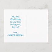 68誕生日:はっきりした,おもしろい,シンプル虹, 68 ポストカード (裏面)