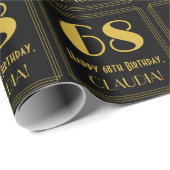 68誕生日~アールデコインスパイアルック"68",名前 ラッピングペーパー (ロールコーナー)