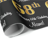 68誕生日:エレガント豪華なフェイク金ゴールドルック# ラッピングペーパー (ロールコーナー)