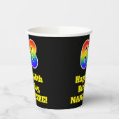 68誕生日:カラフル、おもしろい、エキサイティング、虹68 紙コップ (左)