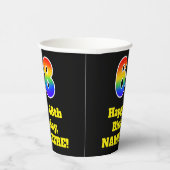 68誕生日:カラフル、おもしろい、エキサイティング、虹68 紙コップ (右)