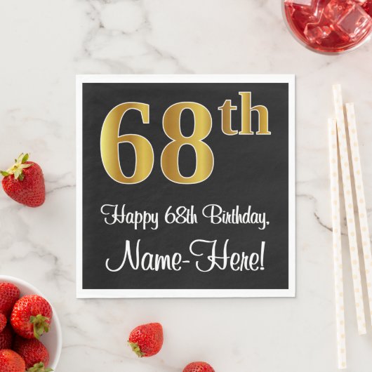 68誕生日~ラグジュアリーエレガントなフェイク金ゴールドルック# スタンダードランチョンナプキン (インサイチュ)