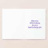68誕生日:「68はっきりした歳!」 金箔カード 箔カード (内部)