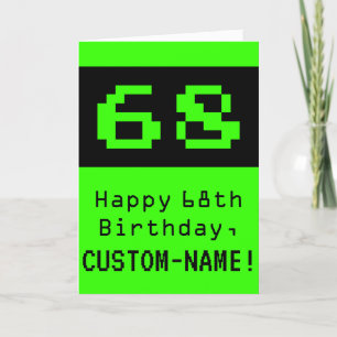 68誕生日:Nerdy / オタク系のスタイル「68」と名前 カード