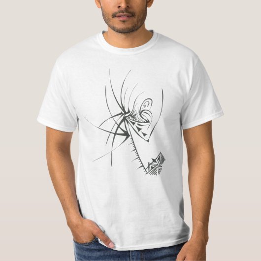 68 黒白抽象的トライバルタトゥーアート Tシャツ (正面)