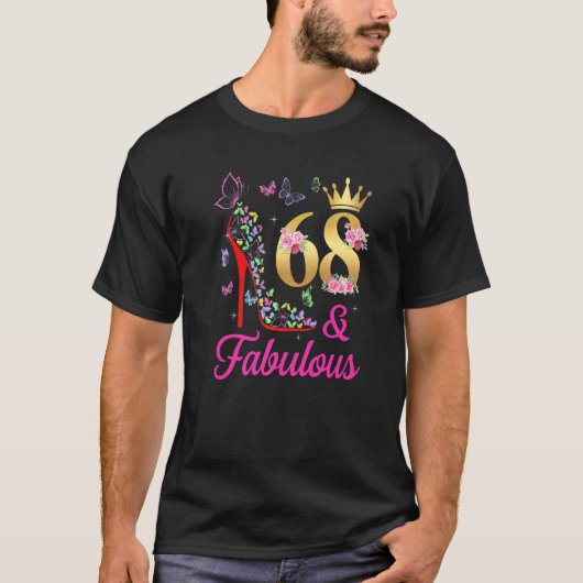 68 & Fabulous 68歳68日蝶H Tシャツ (正面)