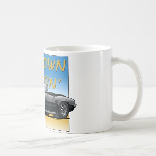 68 Firebirdの黒いコンバーチブル コーヒーマグカップ (右)