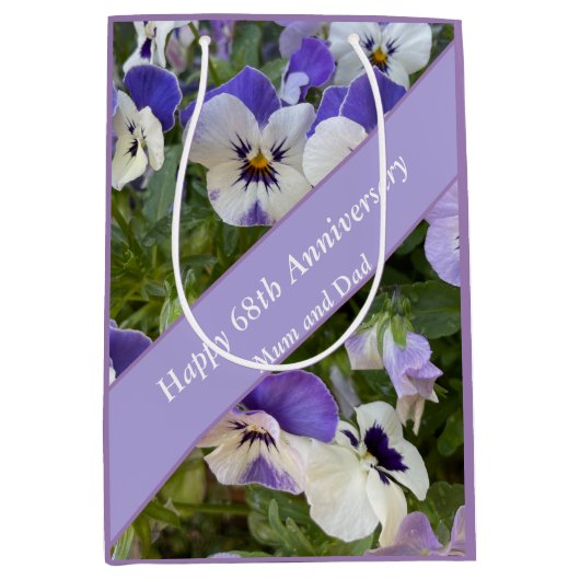 68thアニバーサリー編集可能 ミディアムペーパーバッグ (正面)