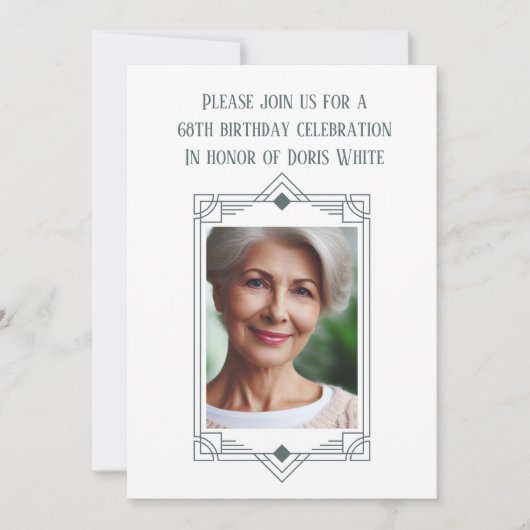 68thバースデーパーティーカスタムフォトフレーム 招待状 (正面)