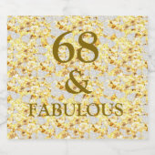 68th Birthday  スパークリングワインラベル (シングルラベル)