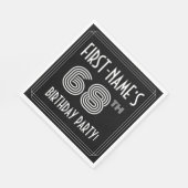 68th Birthday Party:アールデコスタイル+名前をカスタムする スタンダードランチョンナプキン (角)