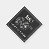 68th Birthday Party:アールデコスタイル+名前をカスタムする スタンダードランチョンナプキン (角)