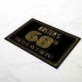 68th Birthday Party —アールデコスタイル「68」 +名前 箔招待状 (回転した状態)