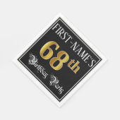 68th Birthday Party – スクリプファンシート、フェイク金ゴールド・ルック スタンダードランチョンナプキン (角)