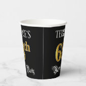 68th Birthday Party – スクリプファンシート、フェイク金ゴールド・ルック 紙コップ (右)