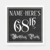 68th Birthday Party – スクリプファンシート+名前をカスタムする スタンダードランチョンナプキン (正面)