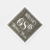 68th Birthday Party — ファンシー Script, フェイク Wood Look スタンダードランチョンナプキン (角)